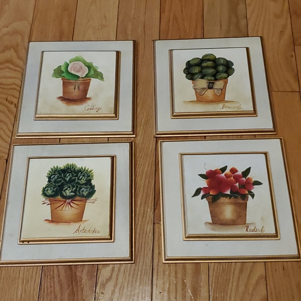 4pc kitchen wall art EUC